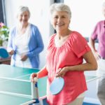 Seniors playing ping-pong